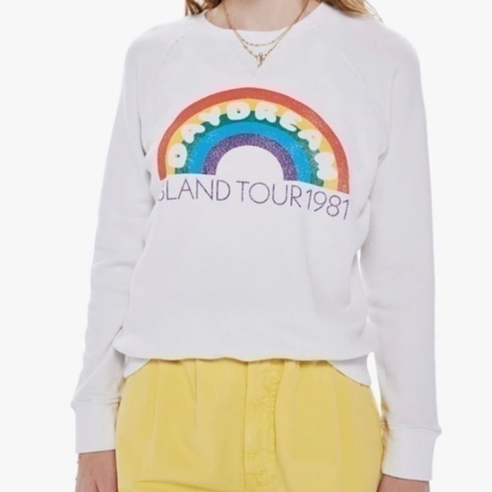 MOTHER White Rainbow Sweatshirt